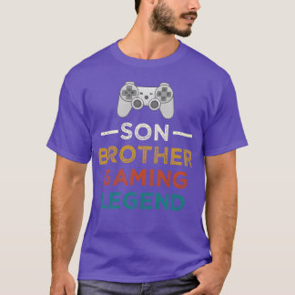 Zoon Broer Gaming Legende Gamer Gaming familie vin T-shirt