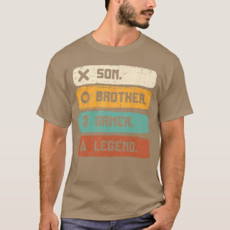 Zoon Broer Videospeler Legende Gamen Mannen Jongen T-shirt