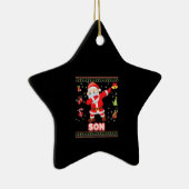 Zoon Christus Mask Dabbing Santa Mask Merry Kerstm Keramisch Ornament (Rechts)
