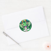 Zoon de vriendschappelijke draak met de douanename ronde sticker (Envelop)