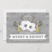 Zoon & Dochter in de Wet Kerst Rustieke Kaart (Voorkant)