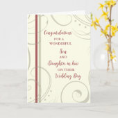 Zoon & dochter in de wet trouwdag gefeliciteerd kaart (Gele Bloem)