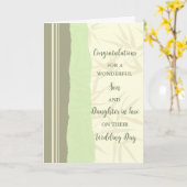 Zoon & dochter in de wet trouwdag gefeliciteerd kaart (Gele Bloem)