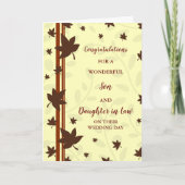 Zoon & dochter in de wet trouwdag gefeliciteerd kaart (Voorkant)