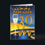 Zoon, dove gebarentaal Zoon 30ste verjaardag Kaart<br><div class="desc">Son,  Deaf Sign Language Son 30th Birthday Kaart een vrolijke moderne verjaardagskaart om de 30e verjaardag van zijn zoon te vieren met champagne,  stijlvol en trendy design</div>