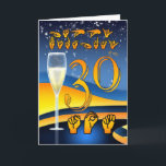 Zoon, dove gebarentaal Zoon 30ste verjaardag Kaart<br><div class="desc">Son,  Deaf Sign Language Son 30th Birthday Kaart een vrolijke moderne verjaardagskaart om de 30e verjaardag van zijn zoon te vieren met champagne,  stijlvol en trendy design</div>