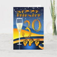 Zoon, dove gebarentaal Zoon 30ste verjaardag Kaart