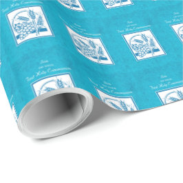 Zoon, Eerste Communie, Tarwe, Blauwe Druiven Cadeaupapier