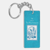 Zoon, Eerste Communie, Tarwe, Blauwe Druiven Sleutelhanger (Voorkant Links)
