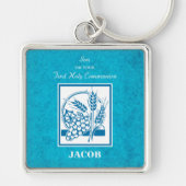 Zoon, Eerste Communie, Tarwe, Blauwe Druiven Sleutelhanger (Voorkant)