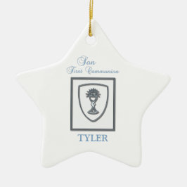 Zoon, Eerste Communie Zilveren Kelk Keramisch Ornament