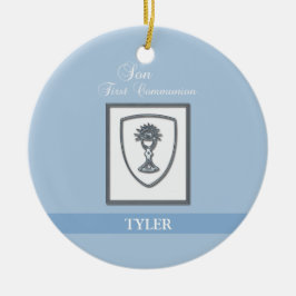 Zoon, Eerste Communie Zilveren Kelk Keramisch Ornament