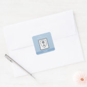 Zoon, Eerste Communie Zilveren Kelk Vierkante Sticker (Envelop)