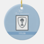 Zoon, eerste communiqué, zilveren Chalice Keramisch Ornament (Achterkant)