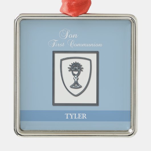 Zoon, eerste communiqué, zilveren Chalice Metalen Ornament (Voorkant)