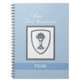 Zoon, eerste communiqué, zilveren Chalice Notitieboek (Voorkant)