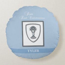 Zoon, eerste communiqué, zilveren Chalice Rond Kussen