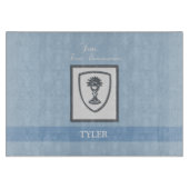 Zoon, eerste communiqué, zilveren Chalice Snijplank (Voorkant)