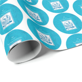 Zoon, eerste gemeenschap, tarwe, druiven blauw cadeaupapier