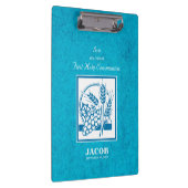 Zoon, eerste gemeenschap, tarwe, druiven blauw klembord (Rechts)