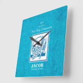 Zoon, eerste gemeenschap, tarwe, druiven Blue Vierkante Klok (Hoek)