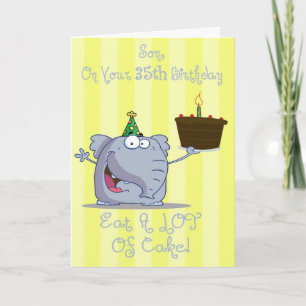 Zoon eet meer Cake 35th Birthday Card Kaart