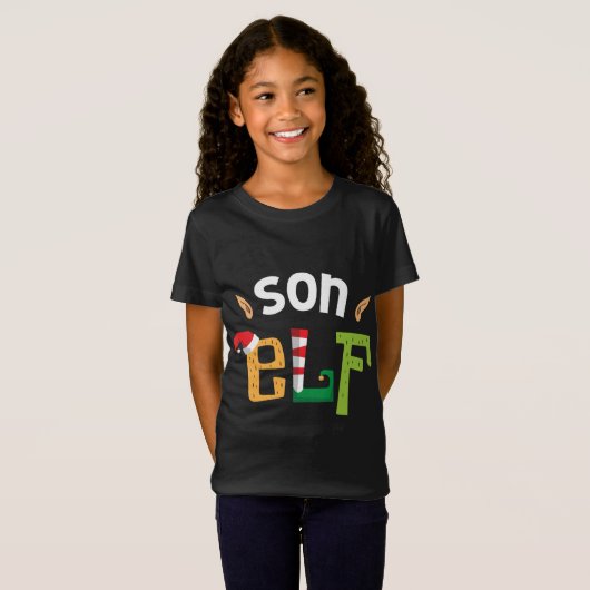 Zoon Elf Kerst Elfen Squad Matching Elf Familie T-shirt (Voorkant volledig)