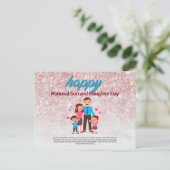 zoon en dochter dag schattig briefkaart (Staand voorkant)