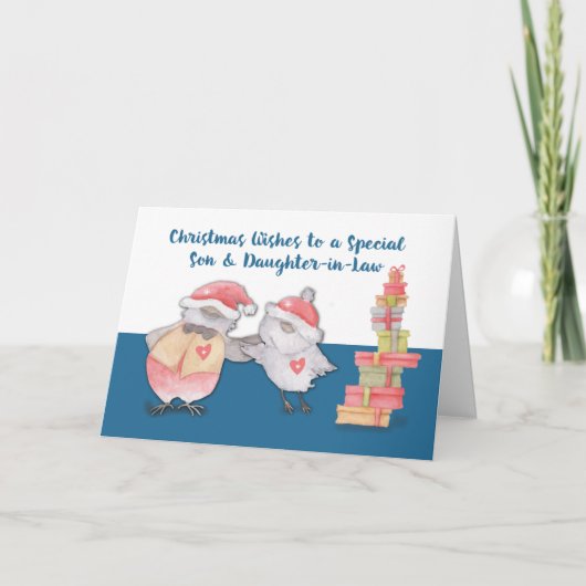 Zoon en dochter in de rechtszaak tegen kerstvogels kaart (Voorkant)