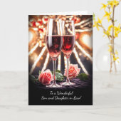 Zoon en dochter in de wet Happy Valentines Day Pin Kaart (Gele Bloem)