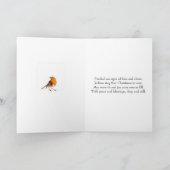 Zoon en dochter in de wet Robins Feestdagen Kaart (Binnen)