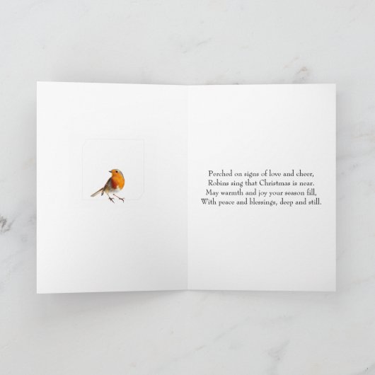 Zoon en dochter in de wet Robins Feestdagen Kaart (Binnen)