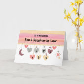 Zoon en dochter in de wet Valentijn Liefde Harten  Kaart (Gele Bloem)