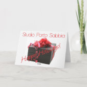 Zoon en dochter in de wet, vrolijk christsmas roze feestdagen kaart (Achterkant)