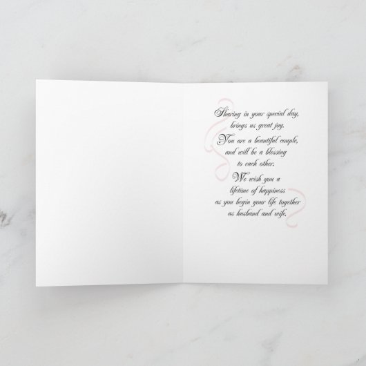 Zoon en "dochter" op trouwdag kaart (Binnen)