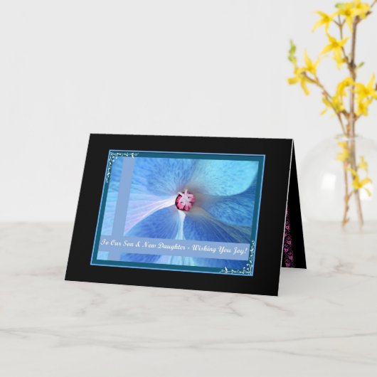 Zoon en dochter van de wet - Gefeliciteerd met huw Kaart (Gele Bloem)