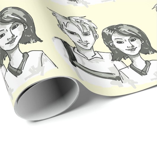 Zoon- en dochterdag cadeaupapier (Rol Hoek)