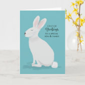 Zoon- en familiebroodroosters Witte konijn Kaart (Gele Bloem)