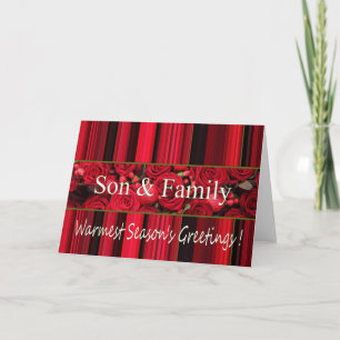 Zoon- en familiekaart met kerst feestdagen kaart