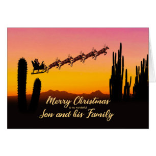 Zoon- en familiekerstkerstkerstkerstman over woest