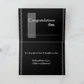 Zoon en schoondochter bruiloft gefeliciteerd kaart (Binnen)