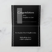 Zoon en schoondochter bruiloft gefeliciteerd kaart (Binnen)