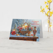 Zoon en Schoondochter Leuk Kerstpakket  Kaart (Gele Bloem)