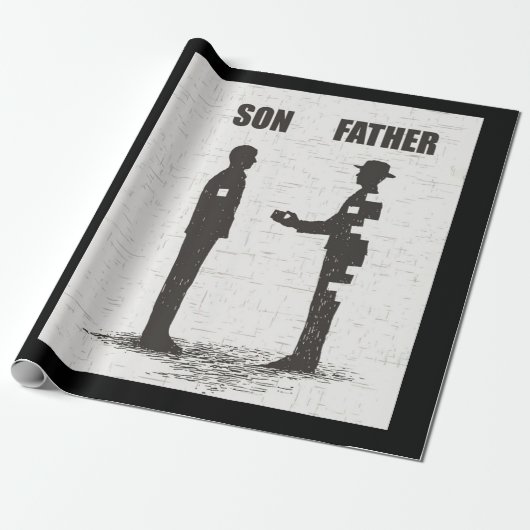 Zoon en vader cadeaupapier (Uitgerold)