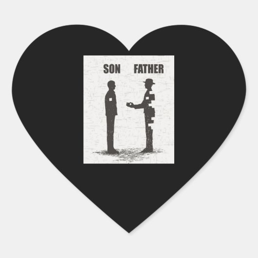 Zoon en vader hart sticker (Voorkant)