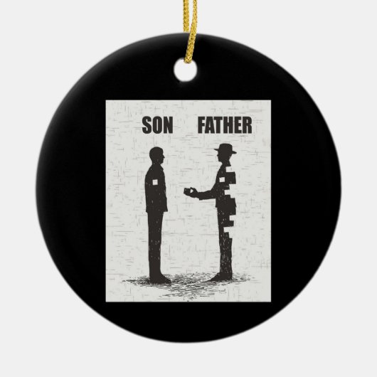 Zoon en vader keramisch ornament (Voorkant)