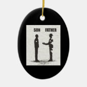 Zoon en vader keramisch ornament (Voorkant)