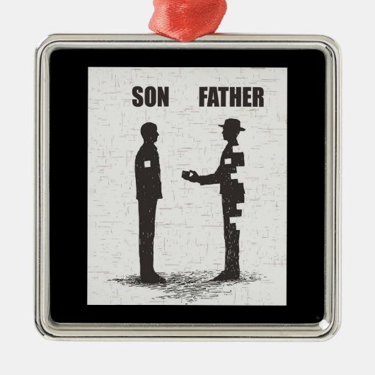 Zoon en vader metalen ornament (Voorkant)