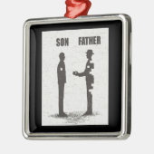 Zoon en vader metalen ornament (Links)