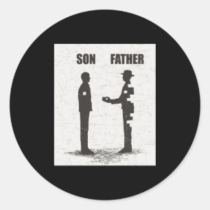 Zoon en vader ronde sticker